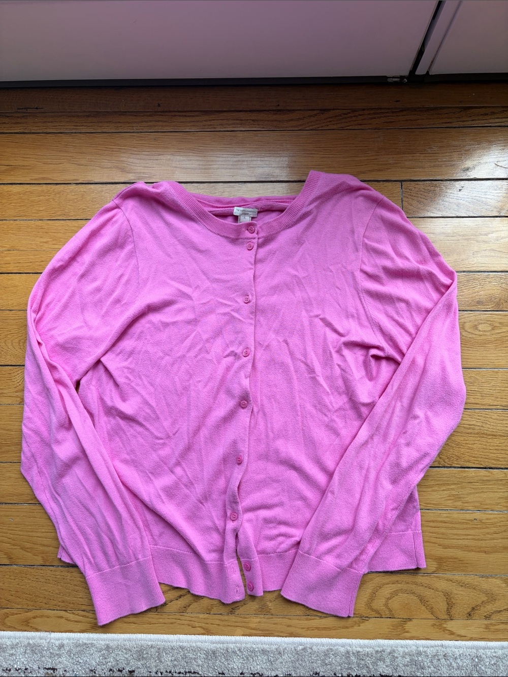 J. Crew Pink Button-Up Cardigan Sweater